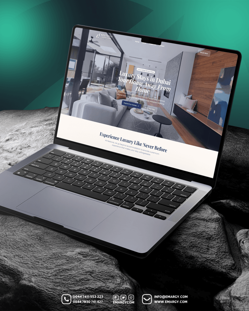 تطوير منصة حجز إلكتروني لشركة Nestovia Holiday Homes لقطاع الضيافة الفاخرة